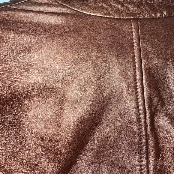 🚨SOLD🚨 CACHE 100% Lamb Leather Bronze Jacket/Blazer - Picture 10 of 13